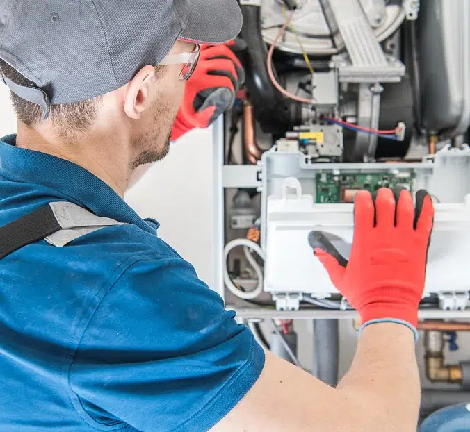 technician doing a furnace repair