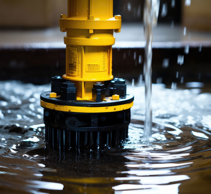 sump pump service in flooded room